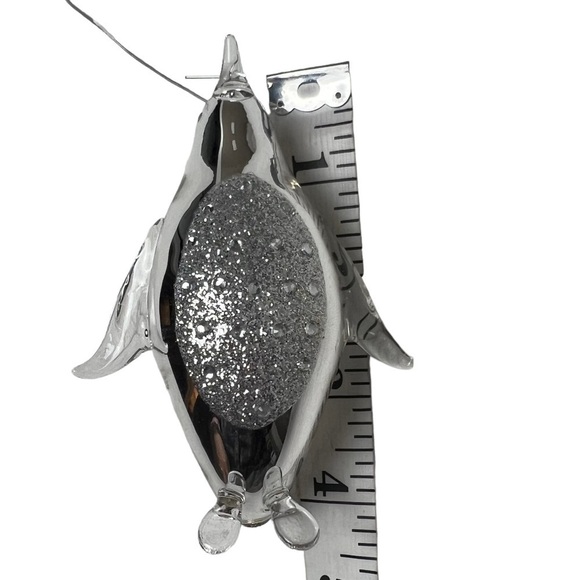 Penguin Macy's Holiday Lane Ornament Silver Bells Glass Penguin Swimming Penguin - Picture 8 of 10